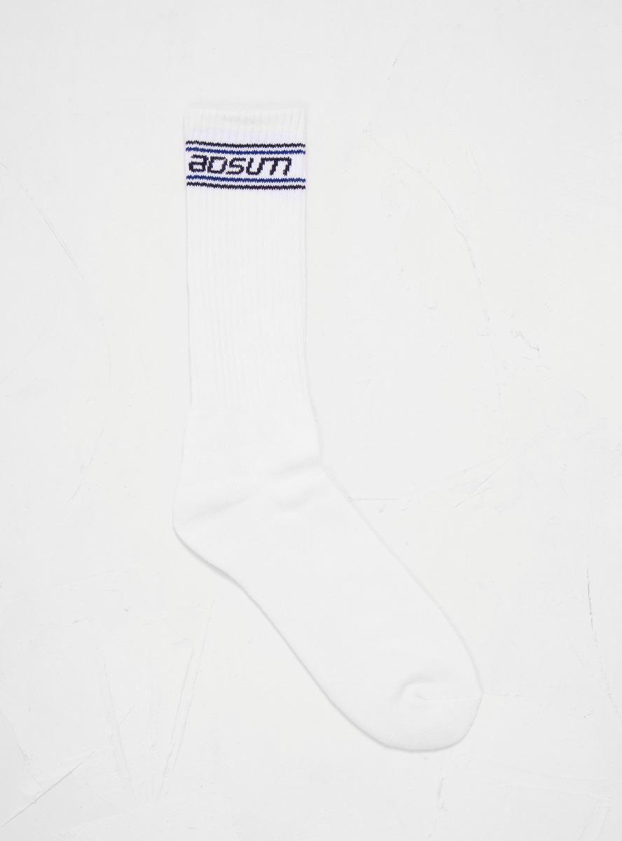 With a White B Logo - Adsum B Logo Sock in White for Men