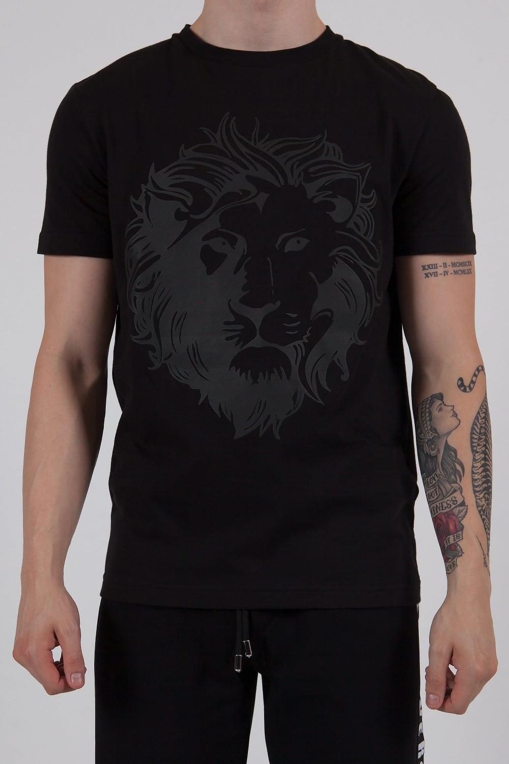 Shirt with Lion Logo - Versus Versace. Lion Logo Crew Neck T Shirt Black