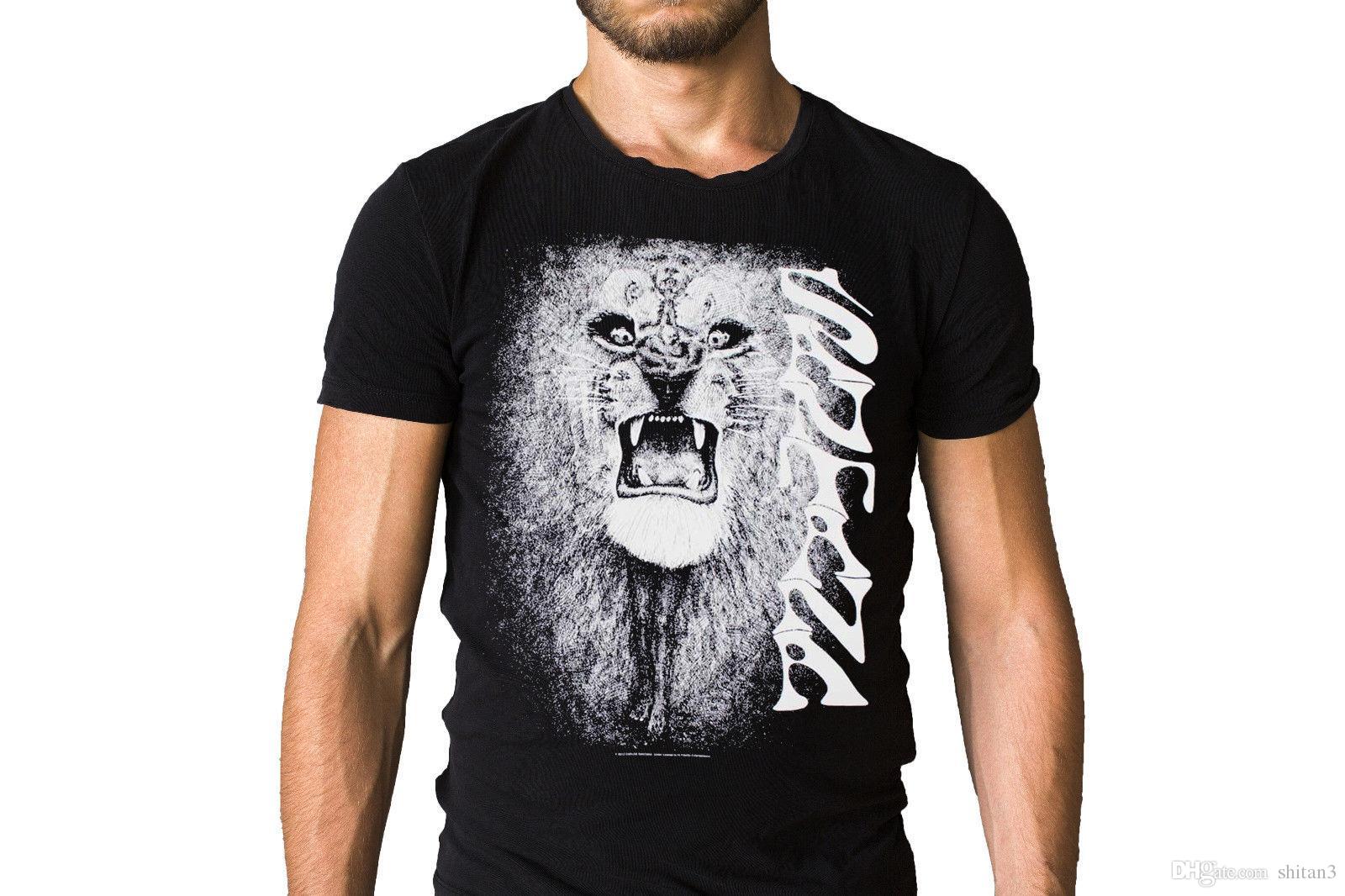 Shirt with Lion Logo - Carlos Santana Lion Logo T Shirt High Quality Custom Printed Tops ...
