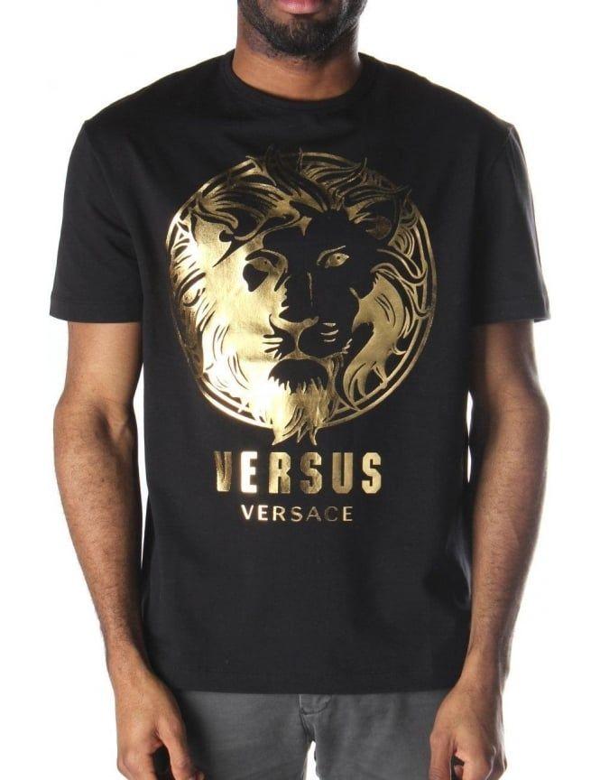 Shirt with Lion Logo - Foil Lion Logo Men's T Shirt Black