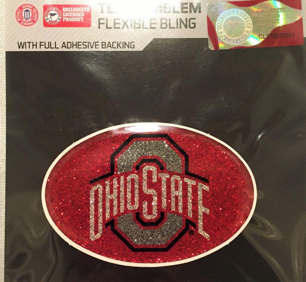 Red Oval Auto Logo - Ohio State Buckeyes *Bling* Color Logo Oval Auto Emblem Cell Phone ...