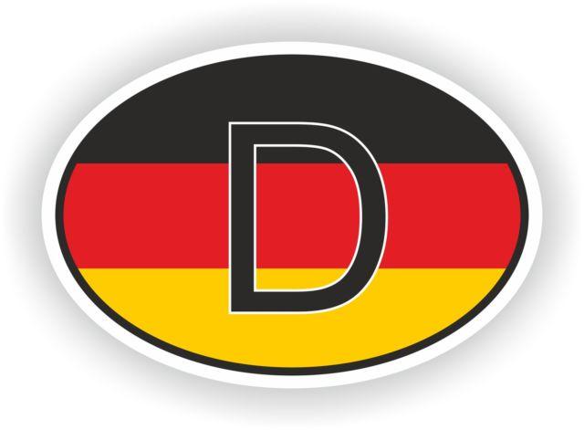 Red Oval Auto Logo - Oval German Flag With D Country Code Sticker Germany Motocycle Auto