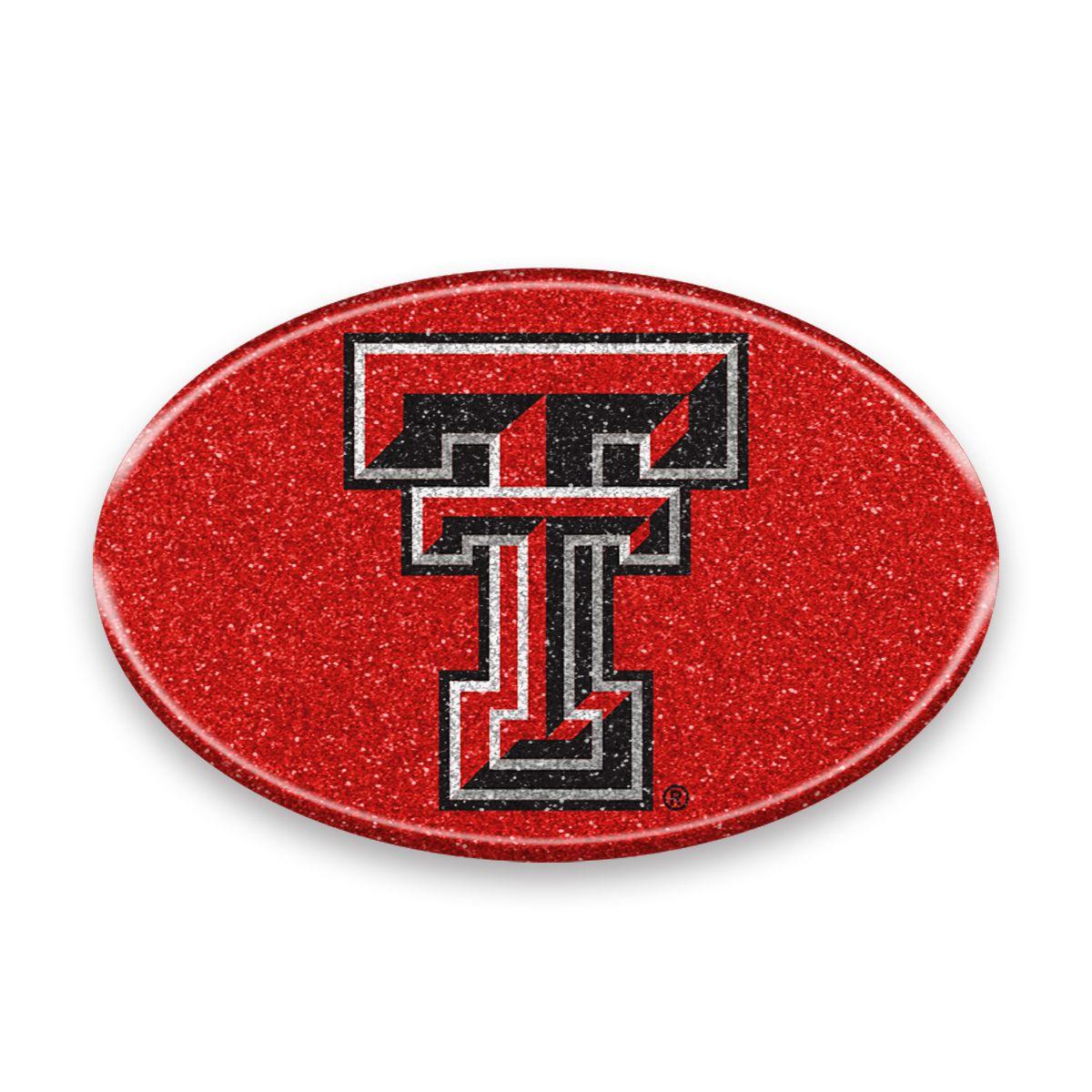 Red Oval Auto Logo - Team ProMark Texas Tech Red Raiders Auto Emblem - Oval Color Bling