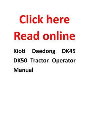 Daedong Logo - Calaméo - Kioti Daedong DK45 DK50 Tractor Operator Manual