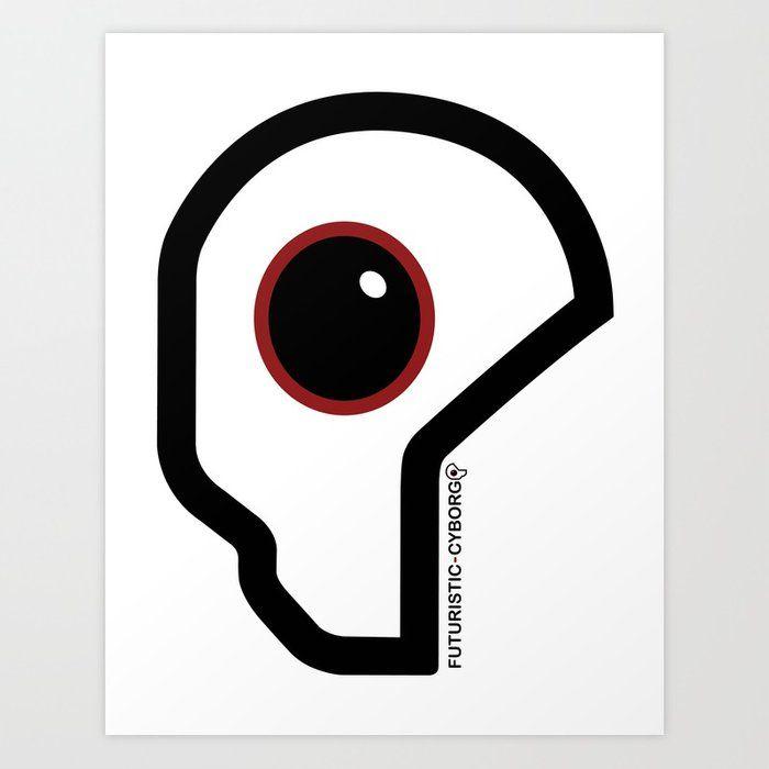 Cyborg Logo - Futuristic Cyborg Logo 11 Art Print by futuristiccyborg | Society6