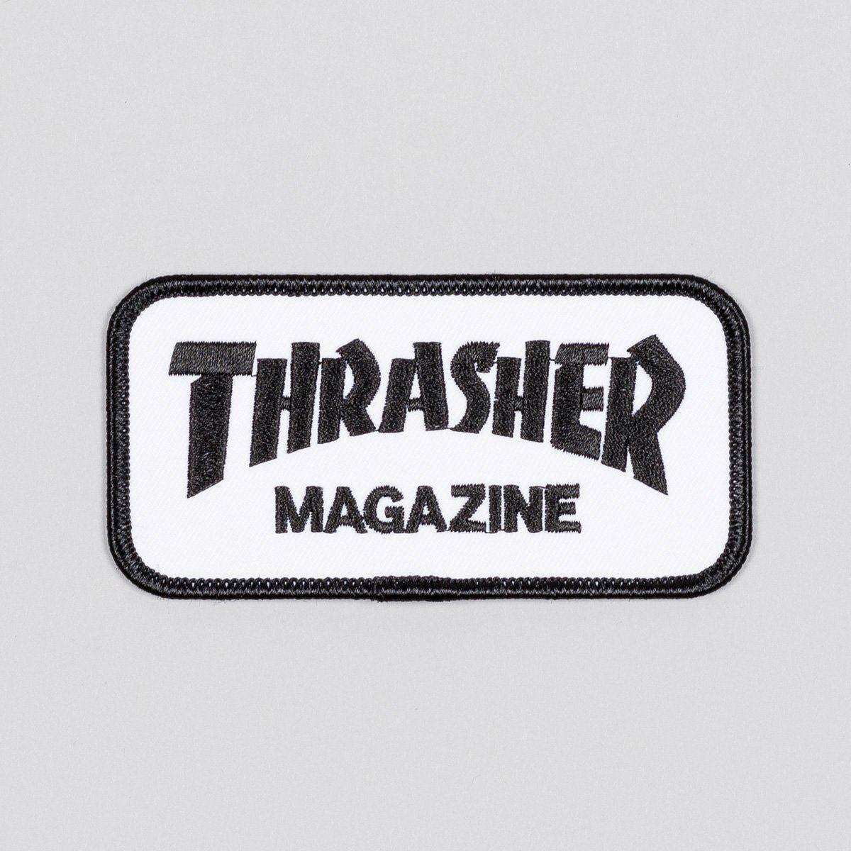 Thrasher Magazine Logo - Thrasher Magazine Logo Patch White/Black - rollersnakes.co.uk ...