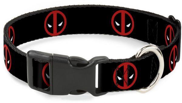 Black and Red Cat Logo - Buckle Down Deadpool Logo Black/Red/White Breakaway Cat Collar, 1/2 ...