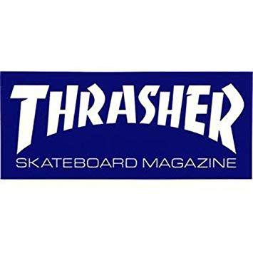 Thrasher Magazine Logo - Thrasher Magazine Logo Skateboard Sticker Blue - 15cm wide approx ...