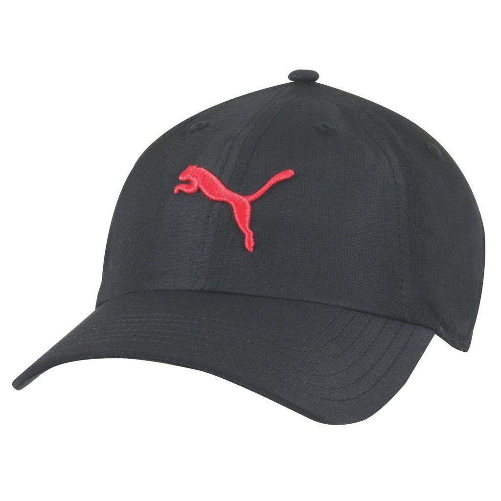 Black and Red Cat Logo - Puma Golf Black Red Cat Adjustable Cap