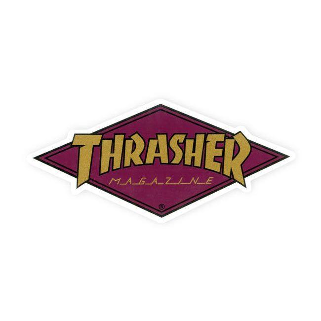 Thrasher Magazine Logo - Thrasher Diamond Logo Sticker 2' x 4.125' Maroon