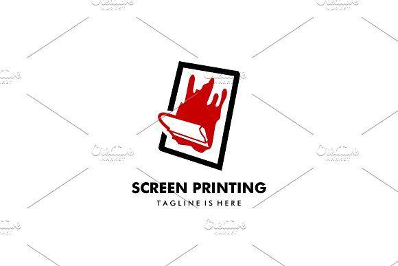 Screen Printing Logo - silk screen printing logo ~ Logo Templates ~ Creative Market