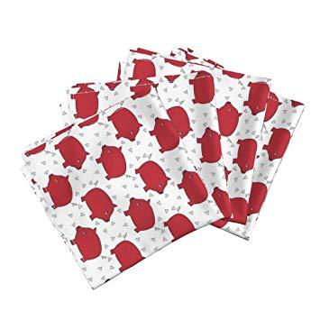 Animal with a Red and White Triangle Logo - Amazon.com: Roostery Pig Piggy Bank Cute Triangle Animal Linen ...