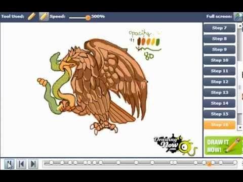 Mexican Flag Bird Logo - How to draw the Eagle from the Mexican flag - YouTube