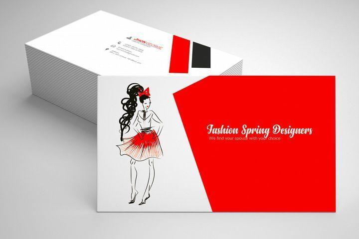 White Red Fashion Logo - Fashion Designer Business Card | Creative White And Red Business ...