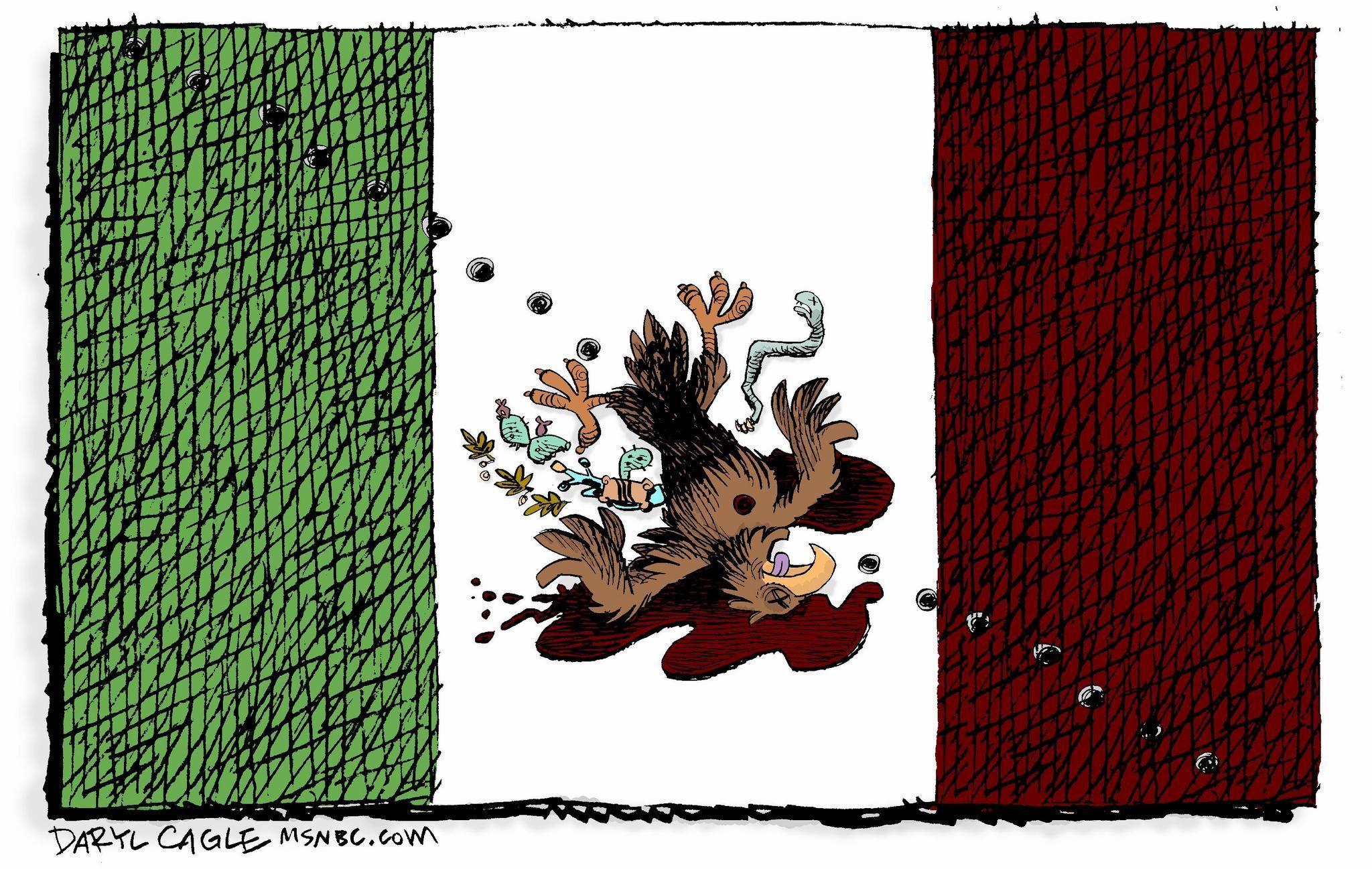 Mexican Flag Bird Logo - My Mexican flag Cartoon and angry readers