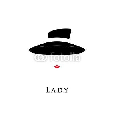 White Red Fashion Logo - Woman with red lips in fashion hat. Buy Photo. AP Image