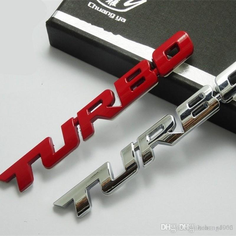 White Red Fashion Logo - TURBO Turbine Pressure Boost Labeling 3D Automobile Auto Logos ...
