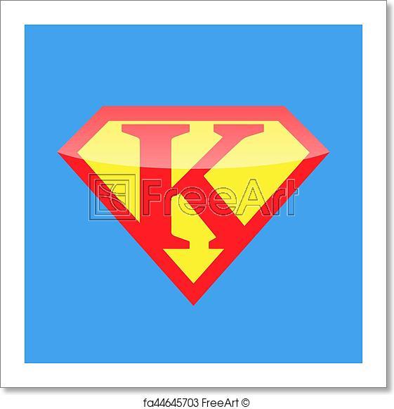 Super K Logo - Free art print of Logo Super Hero. Superhero logo with the letter K ...