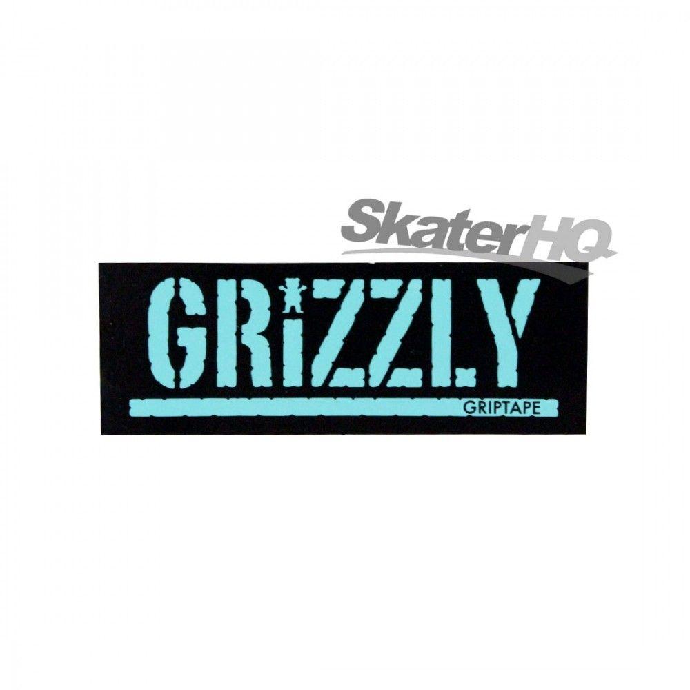 Grizzly Skater Logo - Grizzly Stamp Logo Sticker - Black/Blue Skater HQ