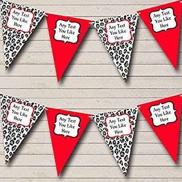 Animal with a Red and White Triangle Logo - Black White Red Animal Print Personalized Hen Do Night
