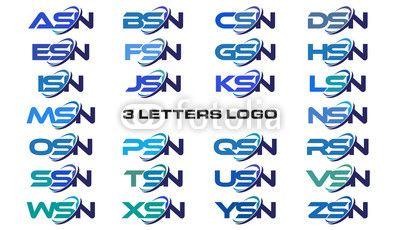 Modern MSN Logo - letters modern generic swoosh logo ASN, BSN, CSN, DSN, ESN, FSN