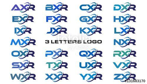 Modern MSN Logo - letters modern generic swoosh logo AXR, BXR, CXR, DXR, EXR, FXR
