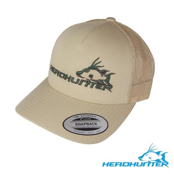 Hats Logo - Headhunter Snapback Hat- Khaki w/ Green Logo