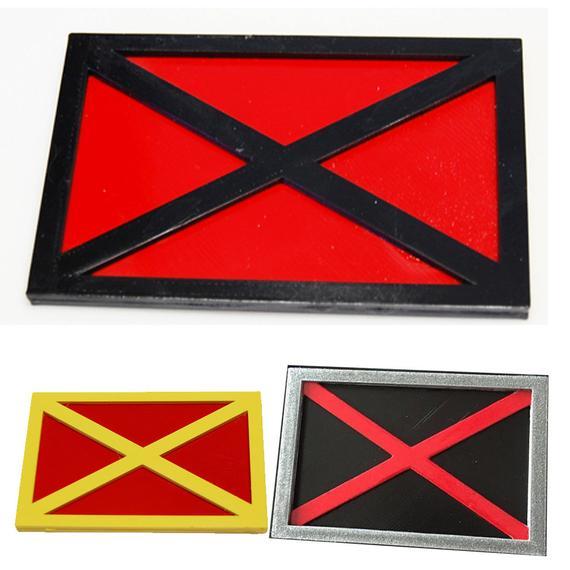3D Red X Logo - Yellow And Red X Men Rectangle Belt Buckle
