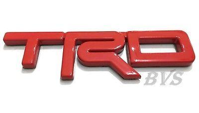 3D Red X Logo - PC 3D Red TRD Red Toyota emblem badge sticker side chrome decal
