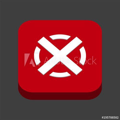 3D Red X Logo - An image of a red cross X, Wrong mark icon, color red model 3D