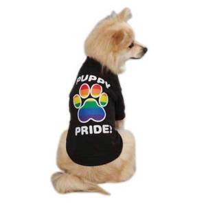 Cold Dog Logo - Puppy Pride Dog T-shirt w/ rainbow paw logo Colorful pet apparel ...