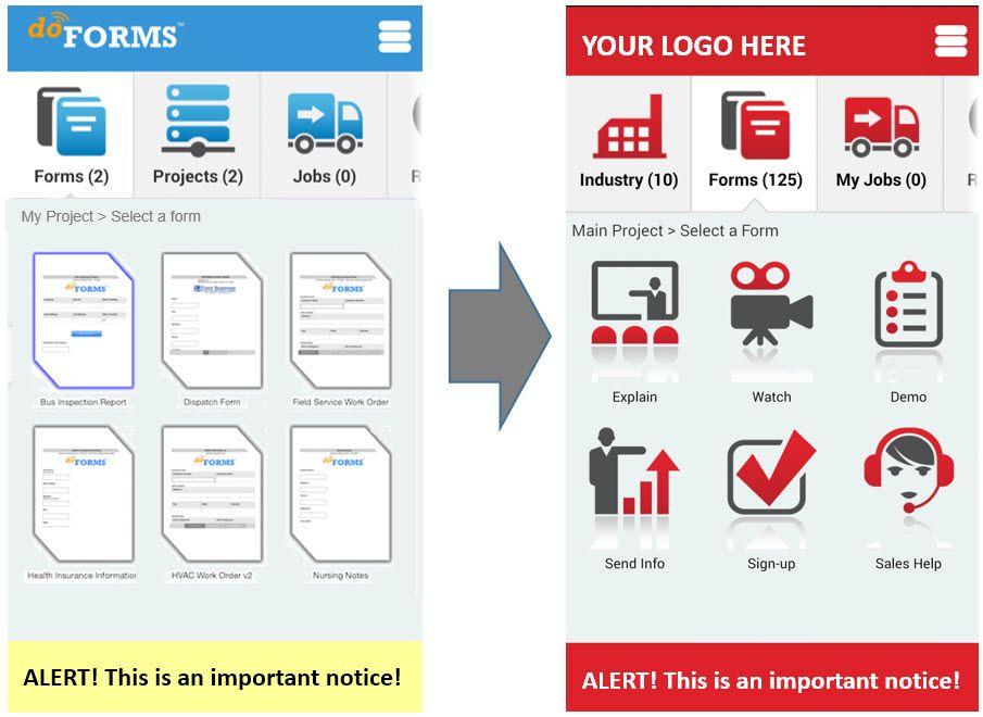 Title App Logo - Mobile App UI Customization – doForms Support
