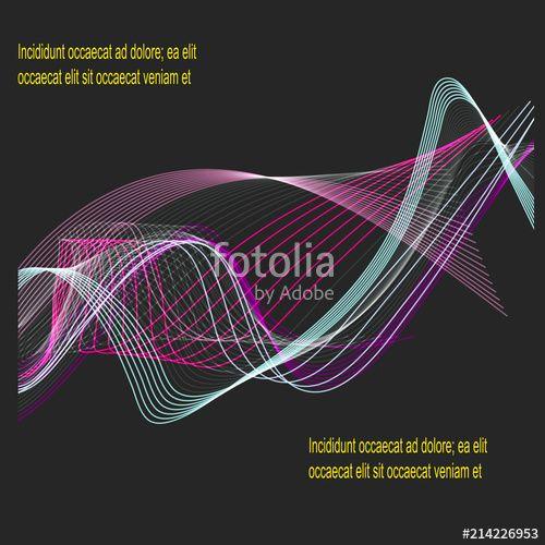 Multicolored Wave Logo - Multicolored wave, colored lines, blue, red light, lilac, glowing