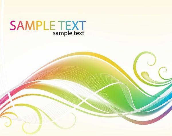 Multicolored Wave Logo - Abstract Colorful Swirl Waves Vector Background Free vector in ...