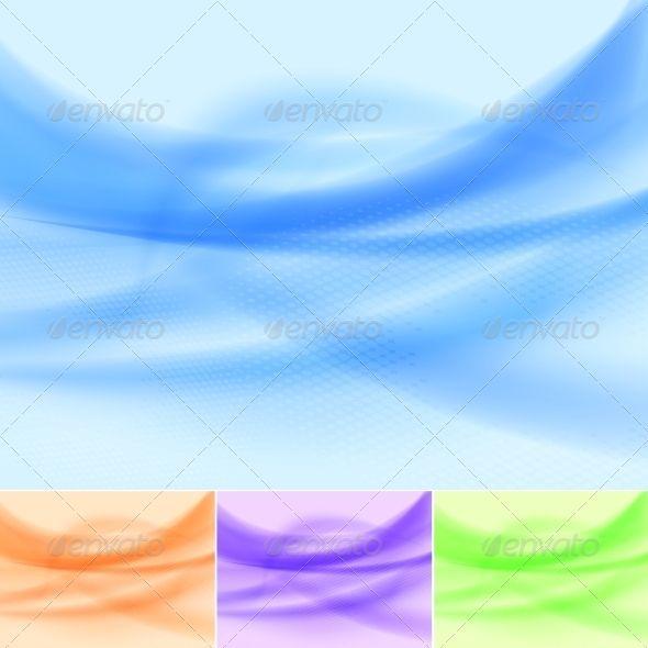 Multicolored Wave Logo - Set of Abstract Multicolored Wave Background. Background banner