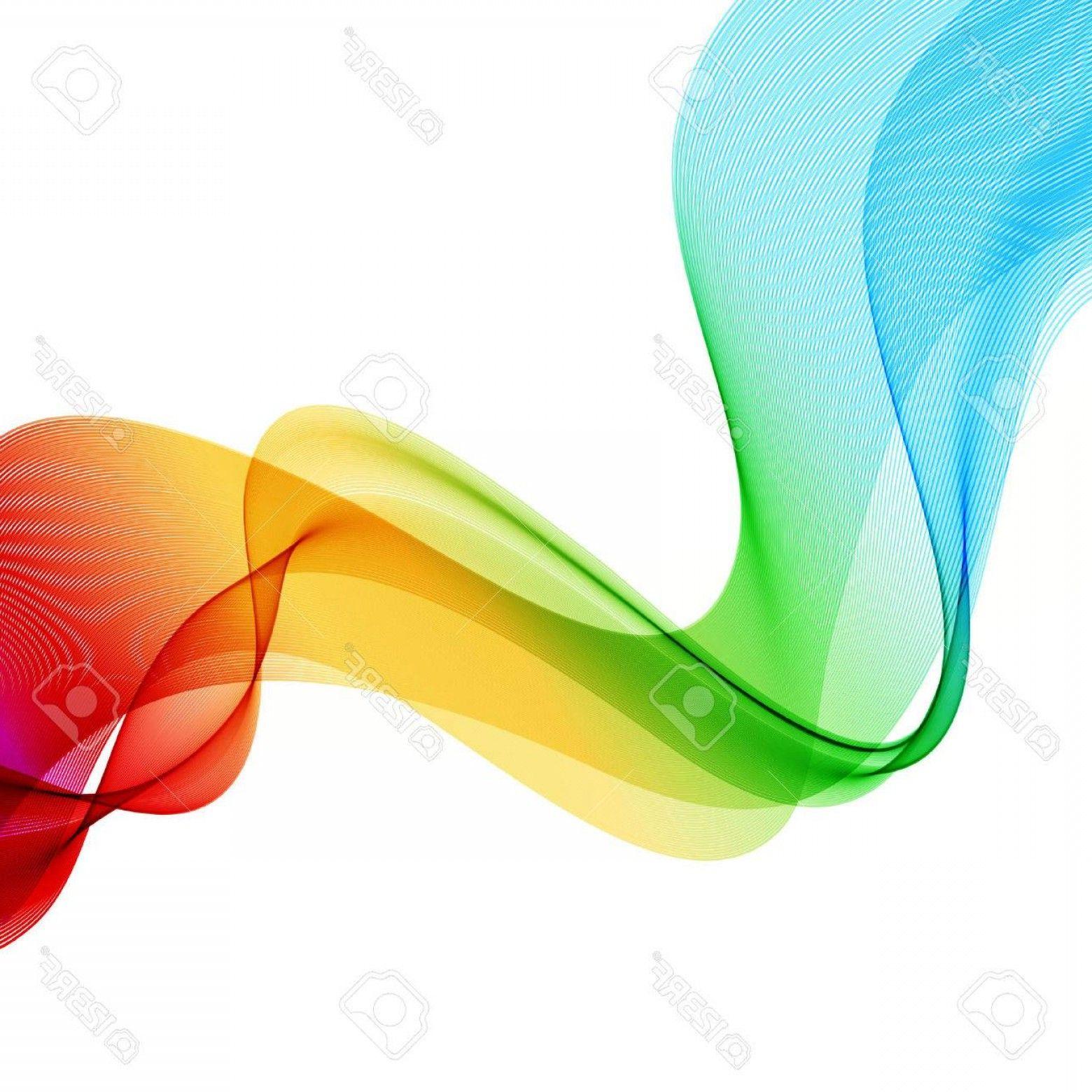 Multicolored Wave Logo - Photostock Vector Abstract Colorful Background Spectrum Wave Vector