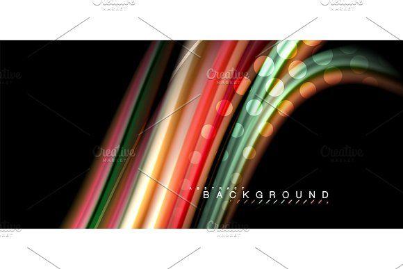 Multicolored Wave Logo - Multicolored wave lines on black background design ~ Illustrations ...