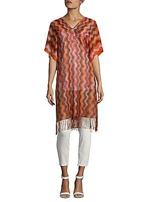 Multicolored Wave Logo - MISSONI MULTICOLORED WAVE CAFTAN, ORANGE MULTI