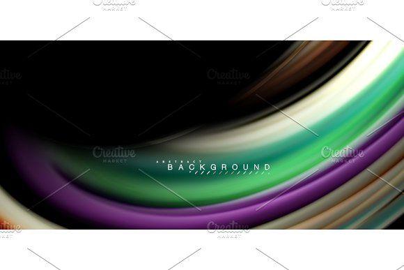 Multicolored Wave Logo - Multicolored wave lines on black background design Illustrations