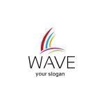 Multicolored Wave Logo - Colorart Logo - Abstract Colorful Square with Black Text ...