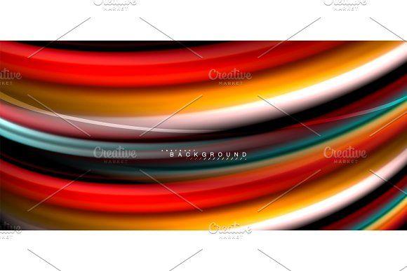 Multicolored Wave Logo - Multicolored wave lines on black background design ~ Illustrations ...