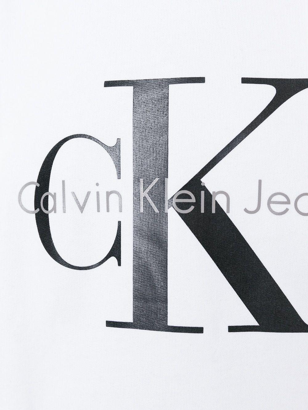Calvin Klein Jeans Logo - Calvin Klein Logo Sweatshirt in White