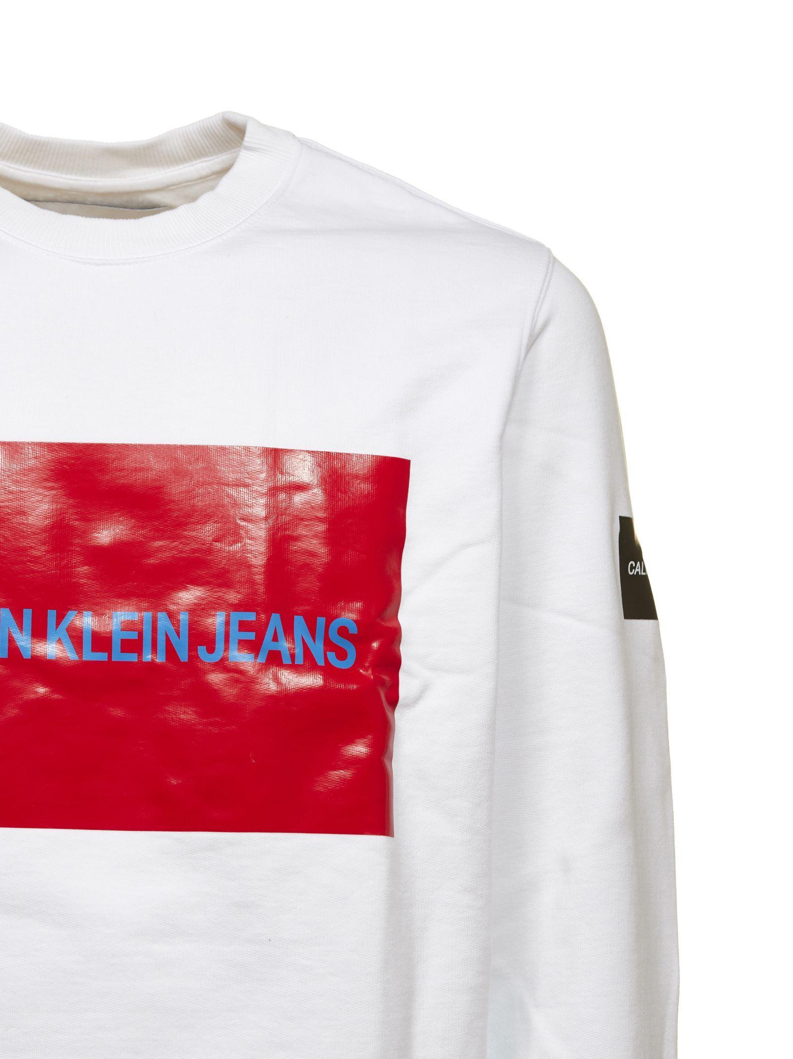 Calvin Klein Jeans Logo - Calvin Klein Jeans Calvin Klein Jeans Logo Patch Sweatshirt - Bianco ...