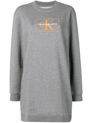 Calvin Klein Jeans Logo - Calvin Klein Jeans logo sweatshirt dress $127 Online AW18