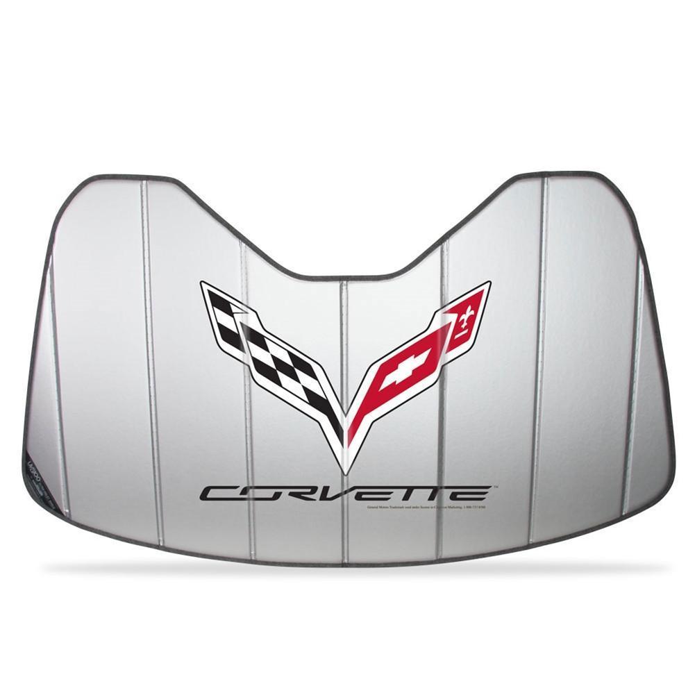 Corvette C7 Stingray Logo - C7 Corvette Stingray Logo Accordion Style Sunshade