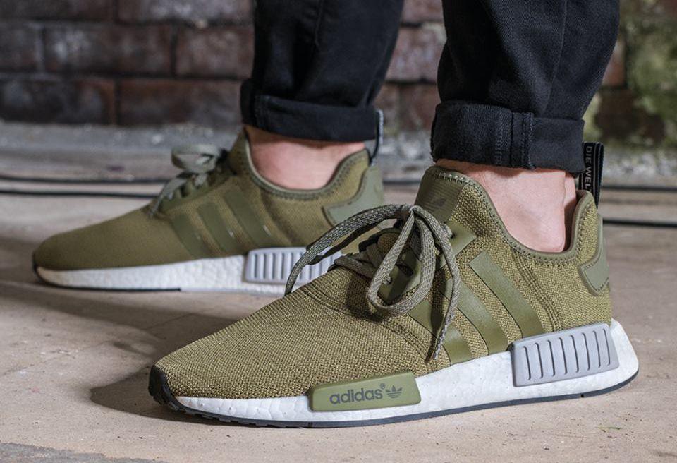 Olive Green and White Logo - Adidas Mens NMD Olive Green And White Shoes Sale UK