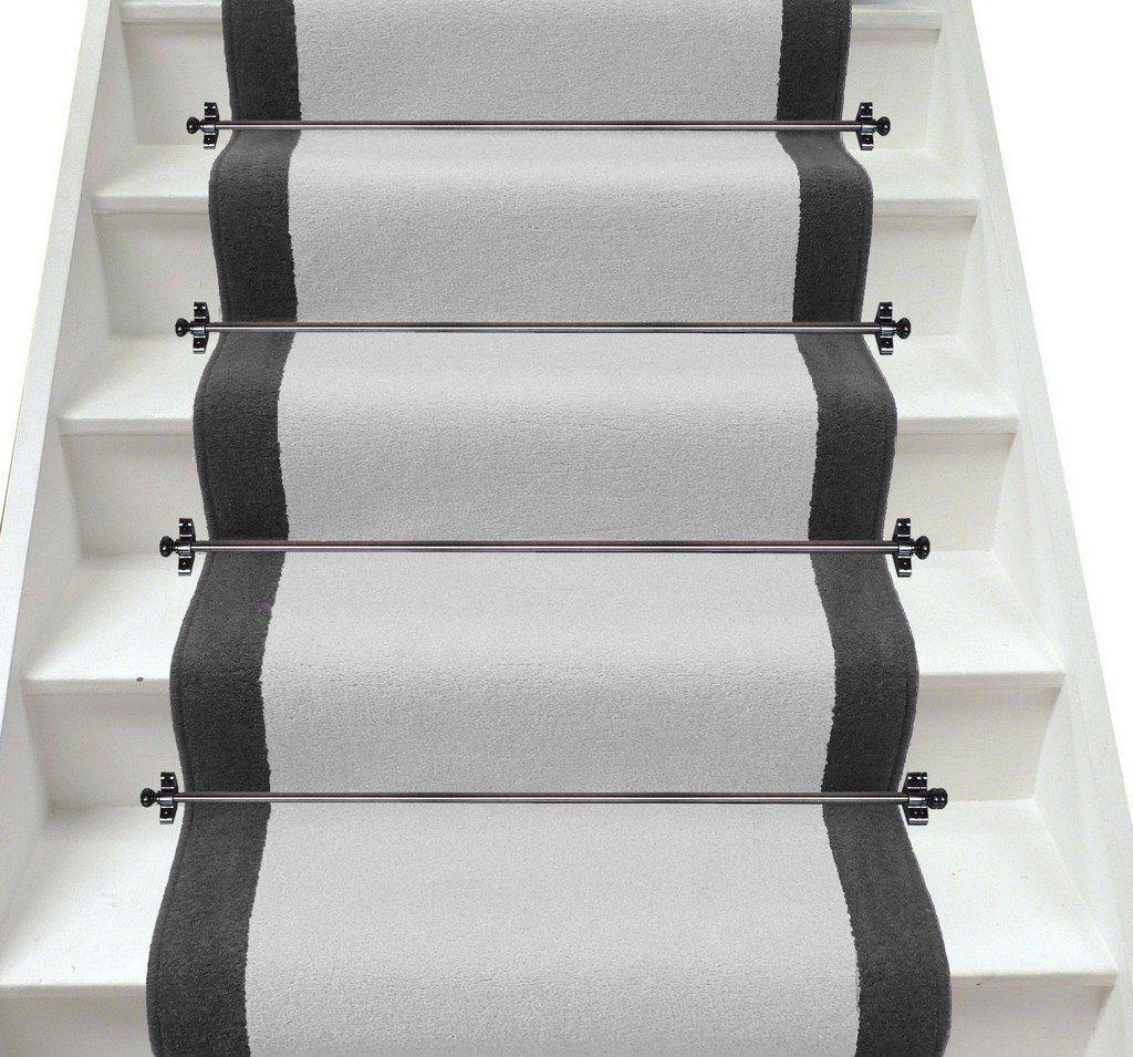 White Stairs Red Hexagon Logo - Stair carpet runners for stairs, hallways and landings