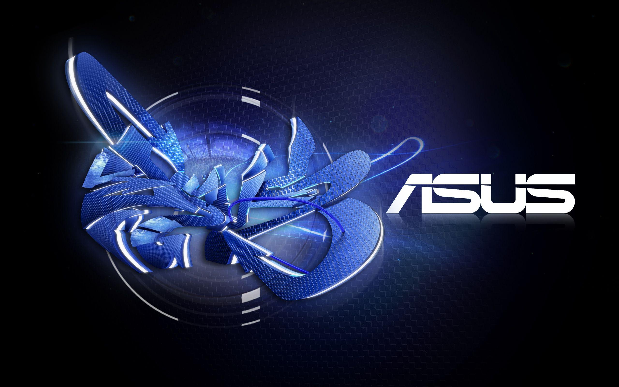 Blue Asus Logo - Download wallpaper 2560x1600 asus, company, logo, graffiti, black ...