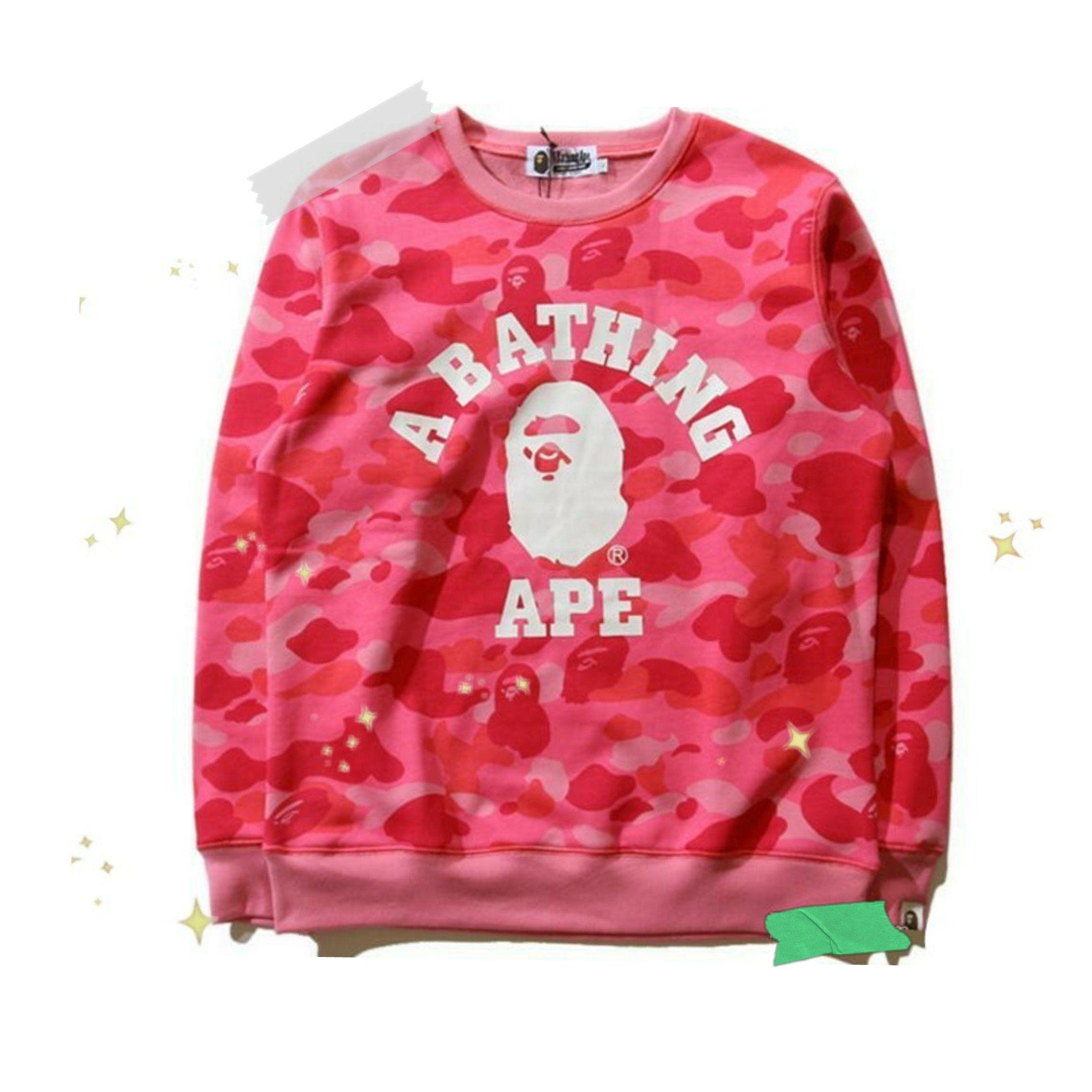 Bathing Ape Pink Logo - A Bathing Ape Camo Crewneck. Fashion Inspo. Camo, Camo sweatshirt