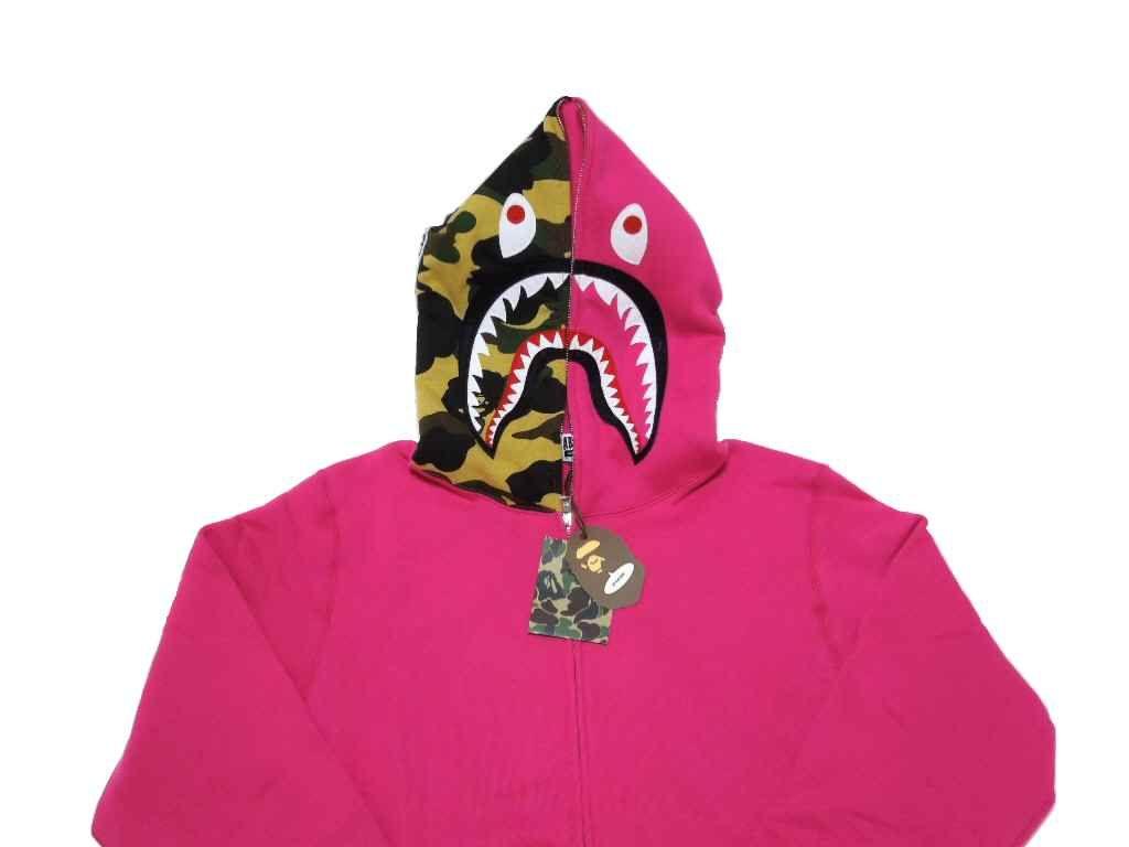 Bathing Ape Pink Logo - brand select shop abism: A BATHING APE (APE) SHARK FULL ZIP HOODIE ...
